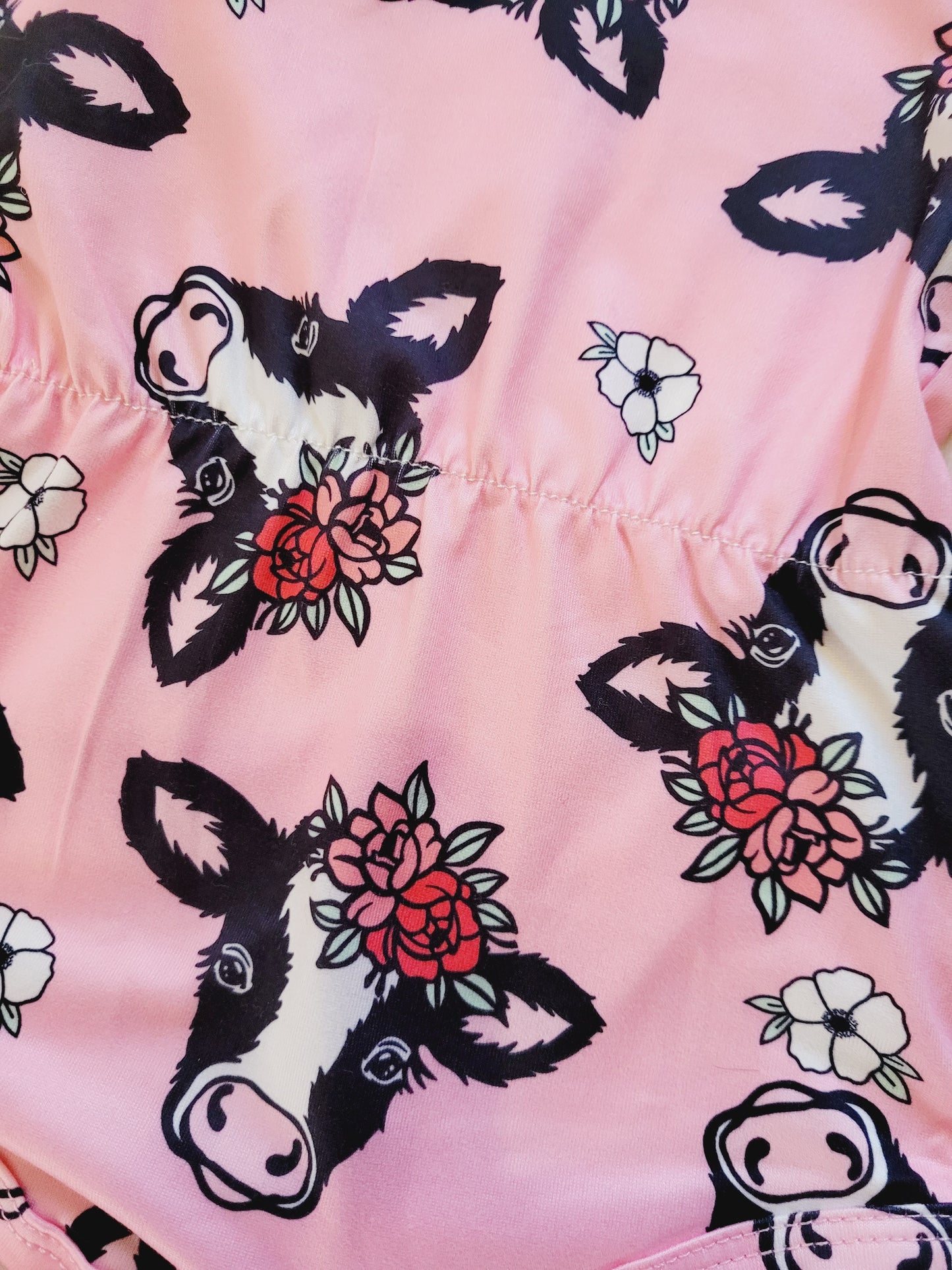 Spring Pink Floral Cow Jumper