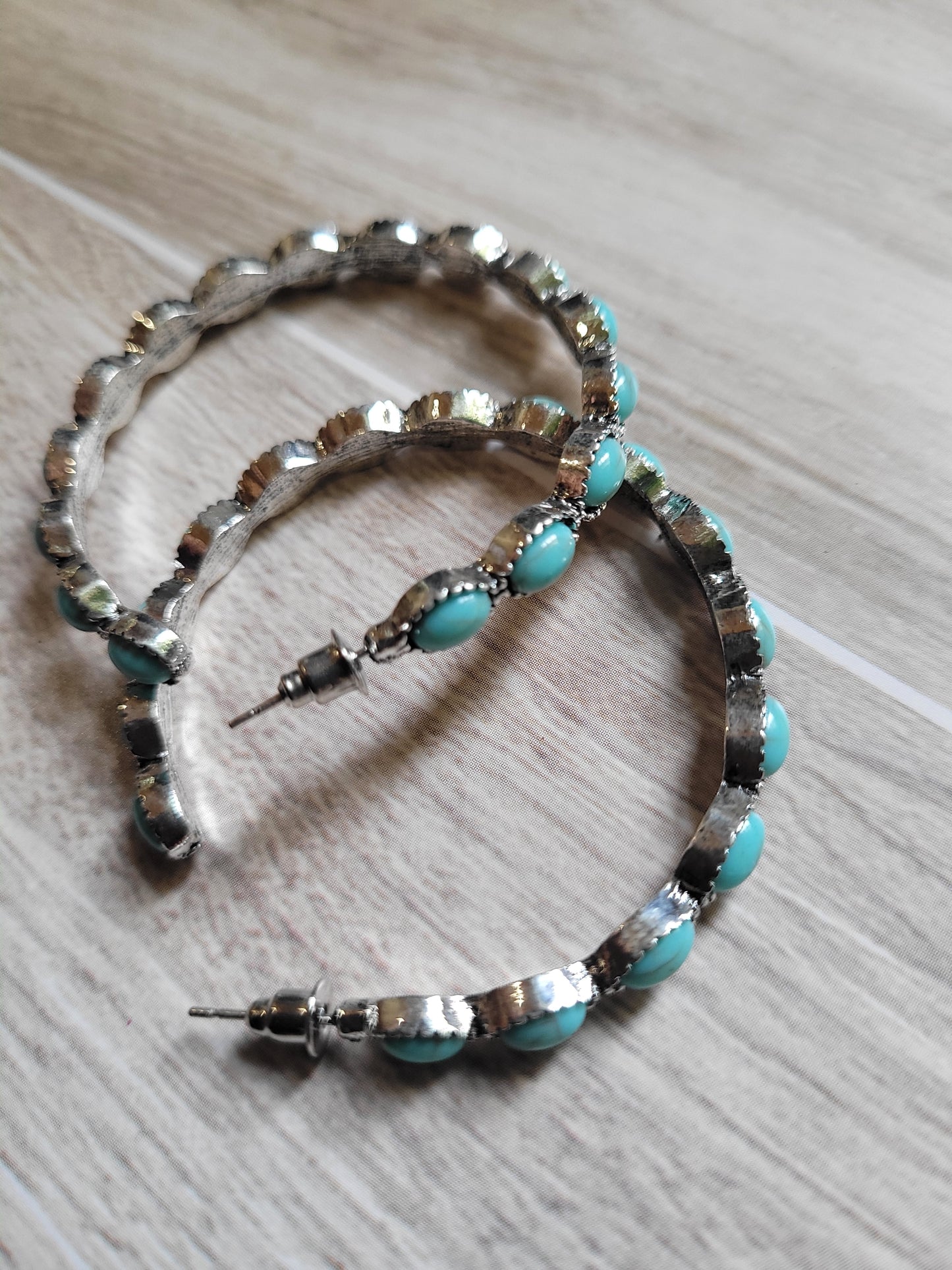 Turquoise Hoops