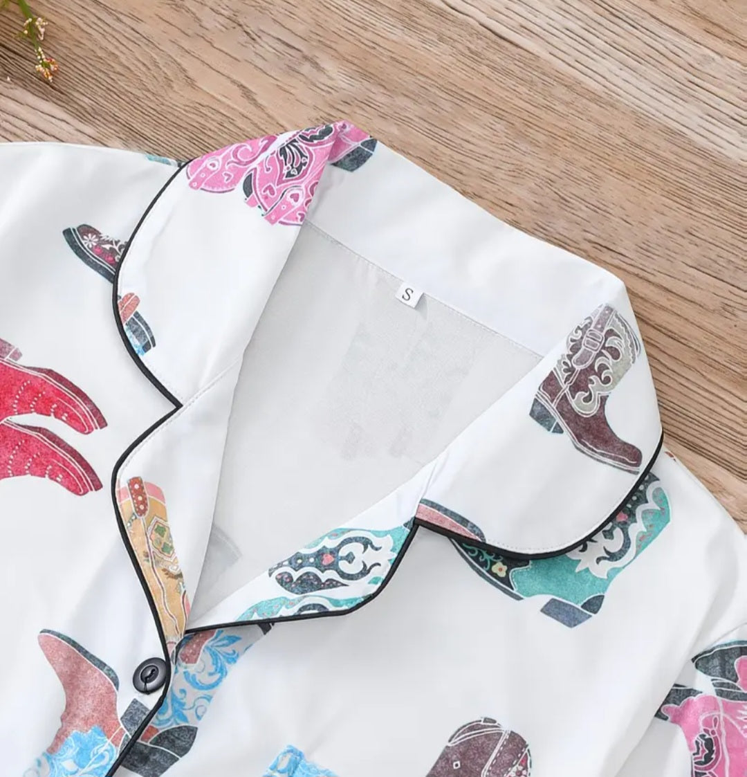 Colorful Cowboy Boots Pajama Set