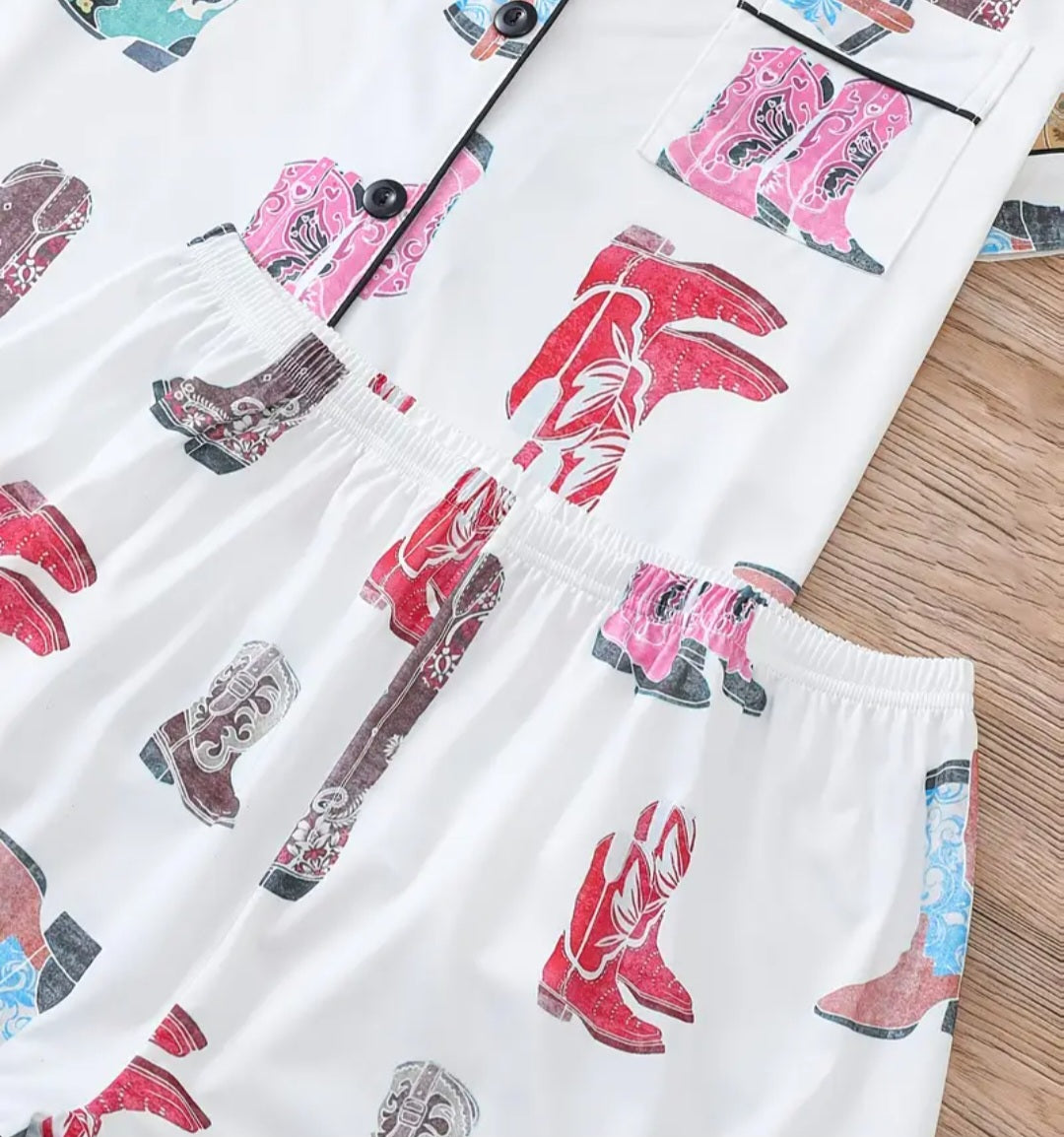 Colorful Cowboy Boots Pajama Set