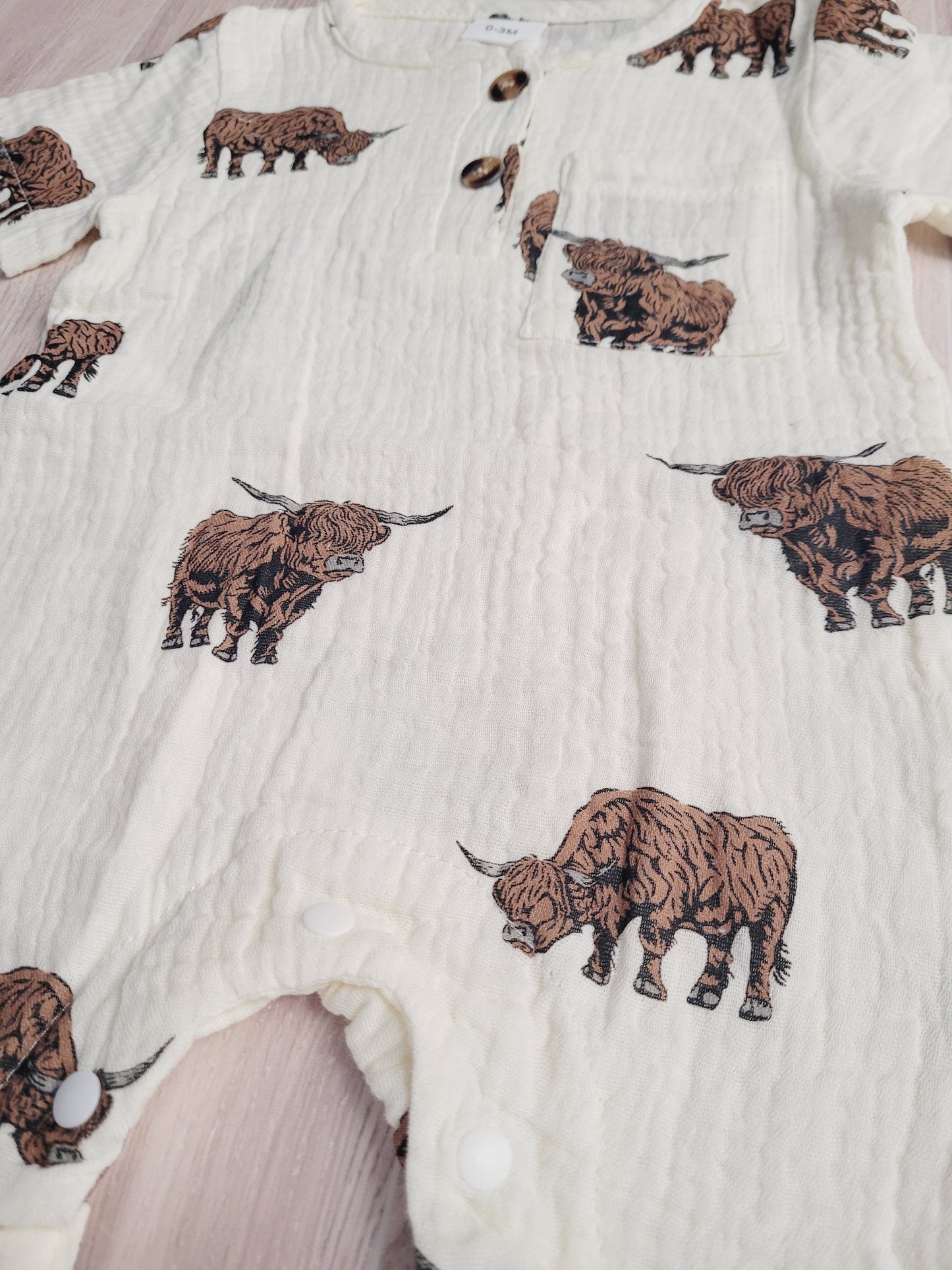 Western cattle print baby boy jumper