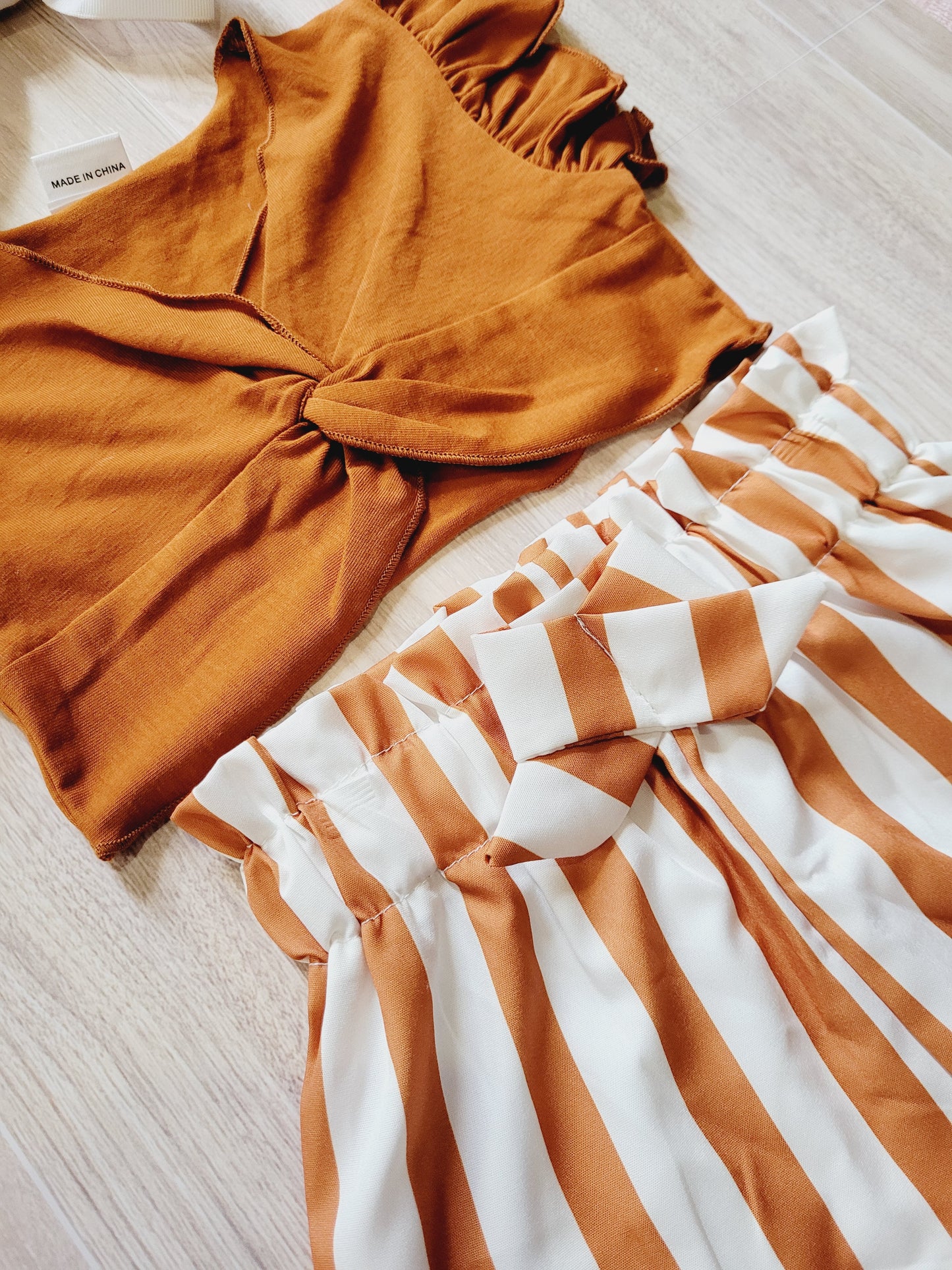 Rustic burnt orange 2piece set for toddler