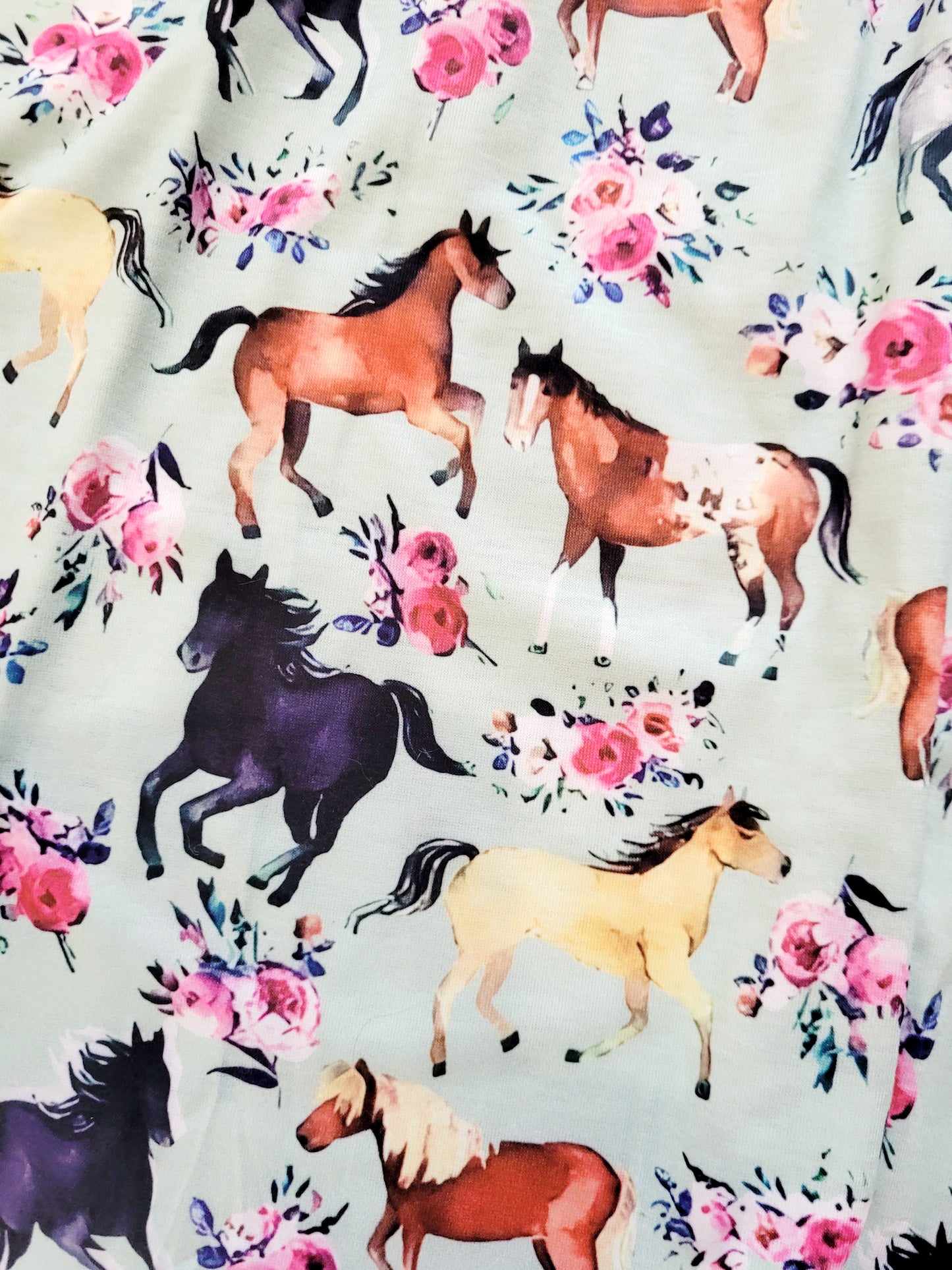 Mint Green floral horse dress