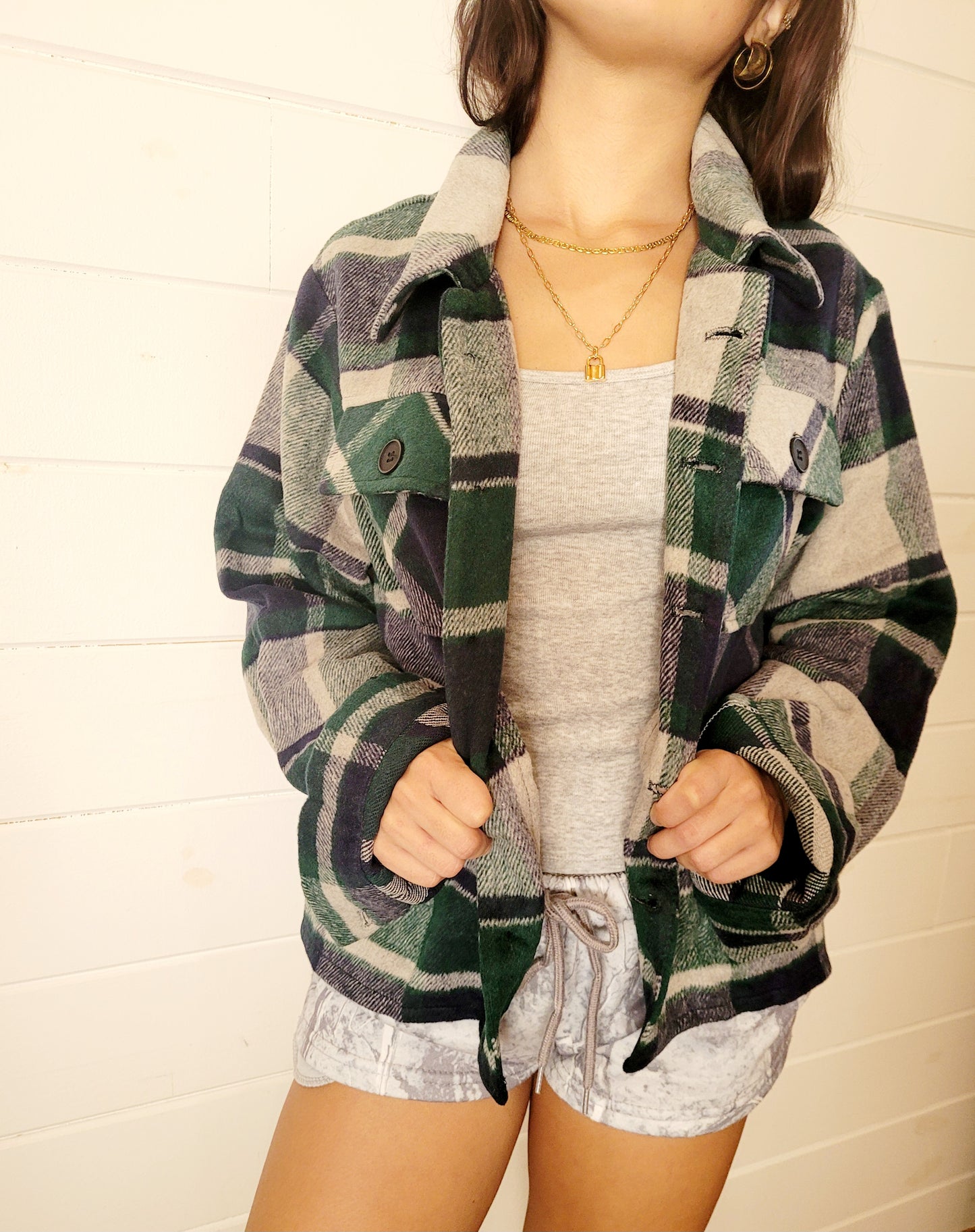 Plaid Blended wool Jacket