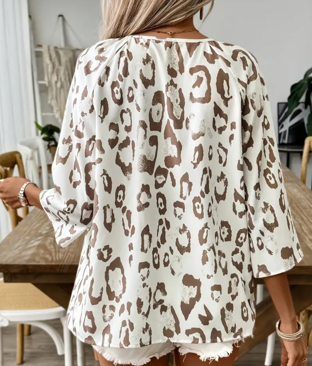 Casual Leopard print women's Blouse