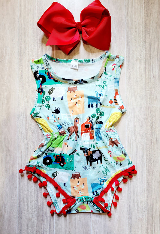 Little Girl Farmgirl Printed Jumper