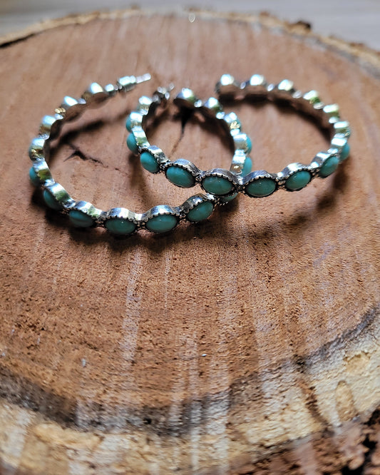 Turquoise Hoops