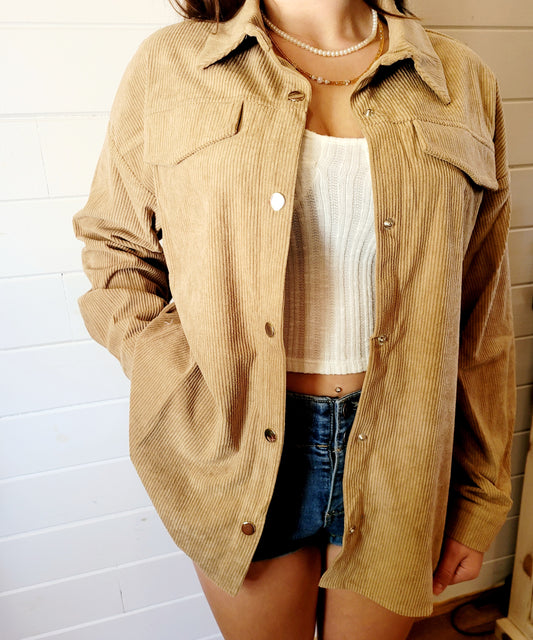 Women's Khaki Casual Trucker Jacket (NEW)