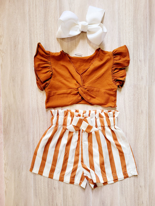 Rustic burnt orange 2piece set for toddler