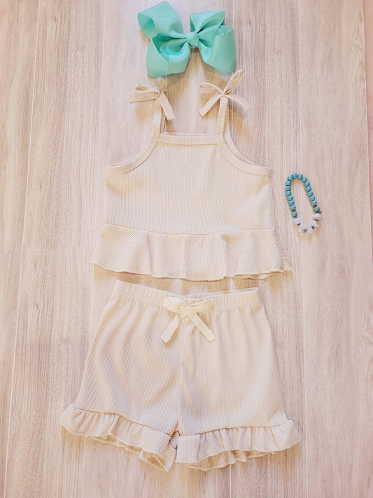 Ruffled Cream 2piece set