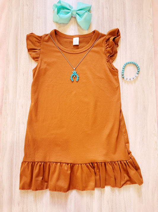 Rustic burnt orange dress