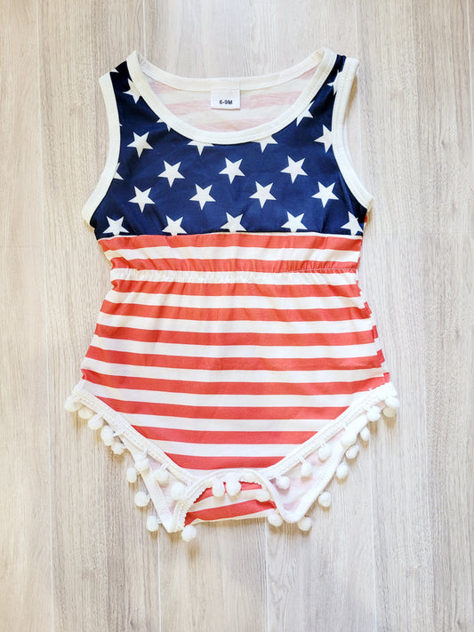 American Flag Cowgirl Jumper pompom Cutie