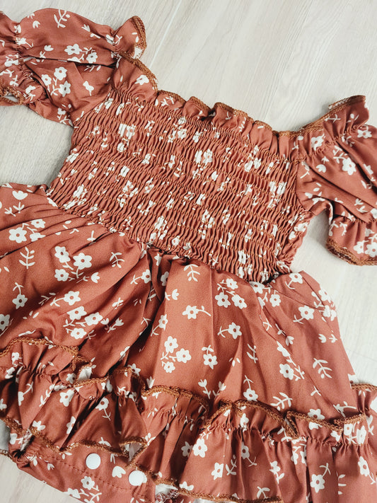 Western Brown floral print dress