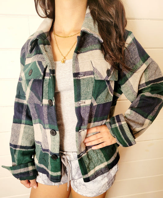Plaid Blended wool Jacket