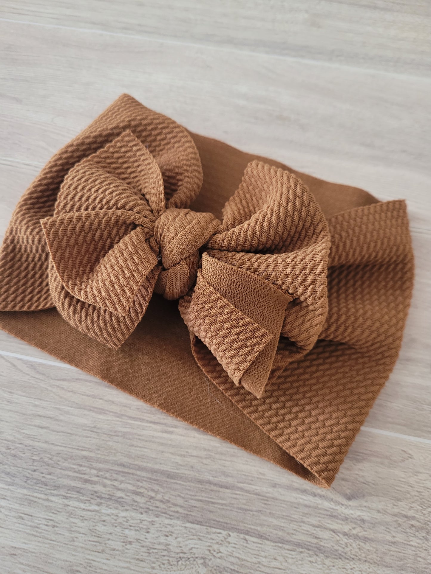 Boho Baby Headband Bow Western Brown