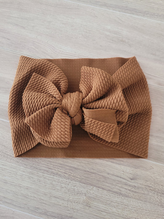 Boho Baby Headband Bow Western Brown
