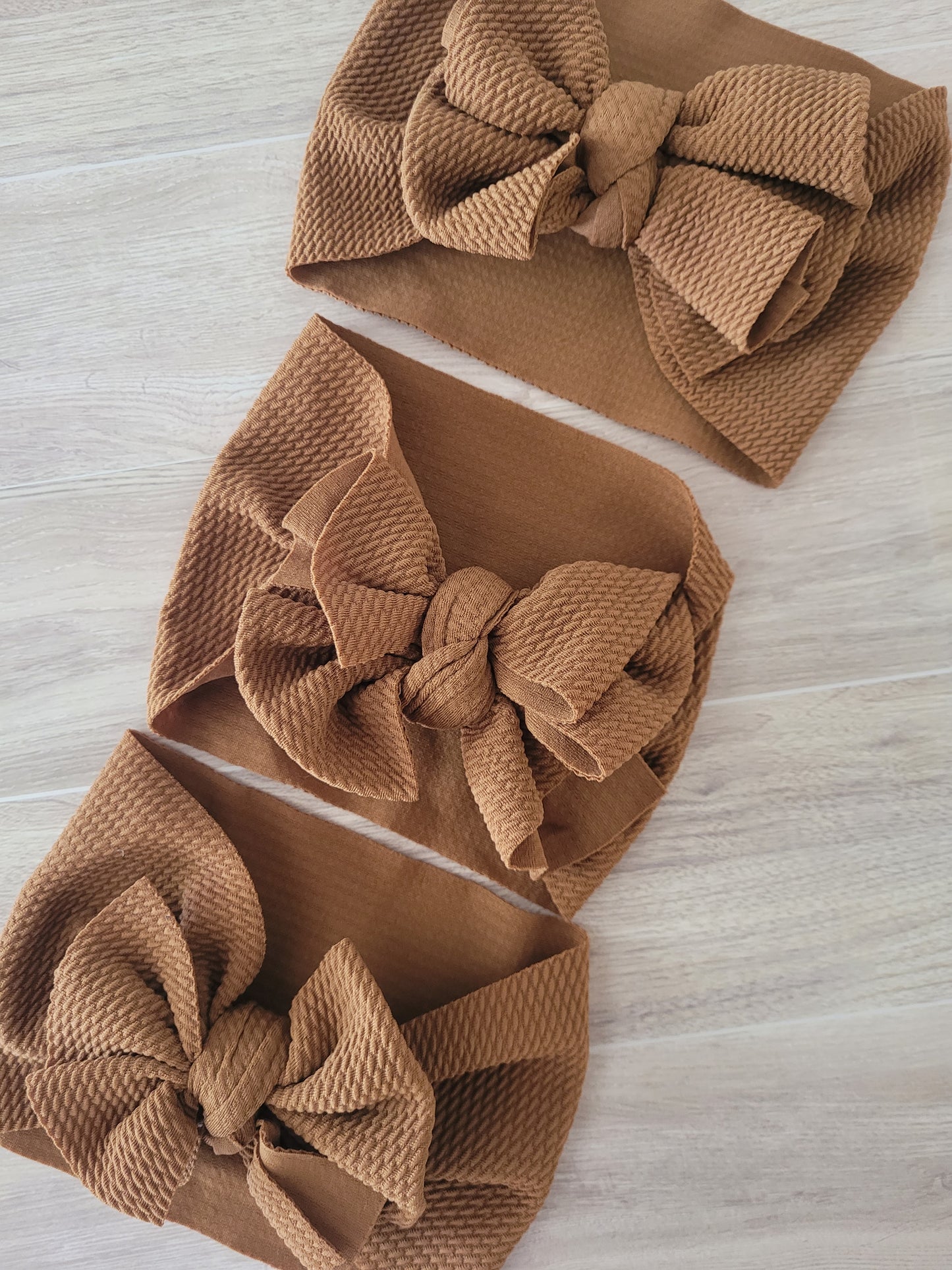 Boho Baby Headband Bow Western Brown