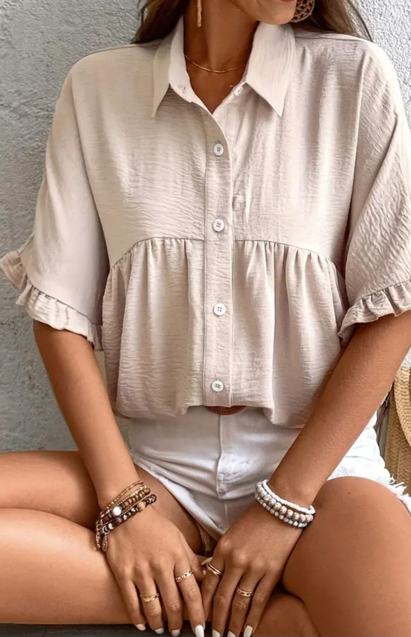 Flowy Babydoll Button up top women's
