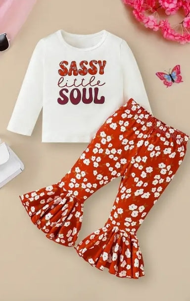 Sassy Little Soul long sleeve Two-piece outfit girls